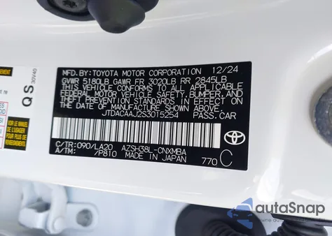 2025 Toyota Crown Signia Xle from USA, damaged, VIN JTDACAAJ2S3015254